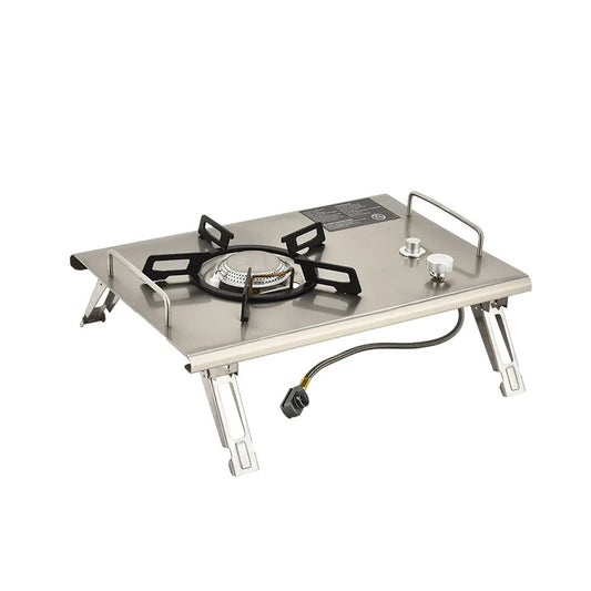 Camping Gas Stove Foldable IGT Gas Stove 4000W Stainless Steel Camping Table Stove Portable Outdoor Picnic Desktop Furnace